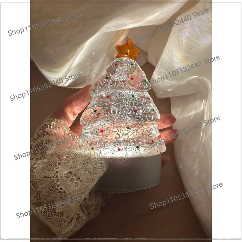 Christmas crystal ball night light luminous snow led water injection desktop ornament high value creative Christmas gift