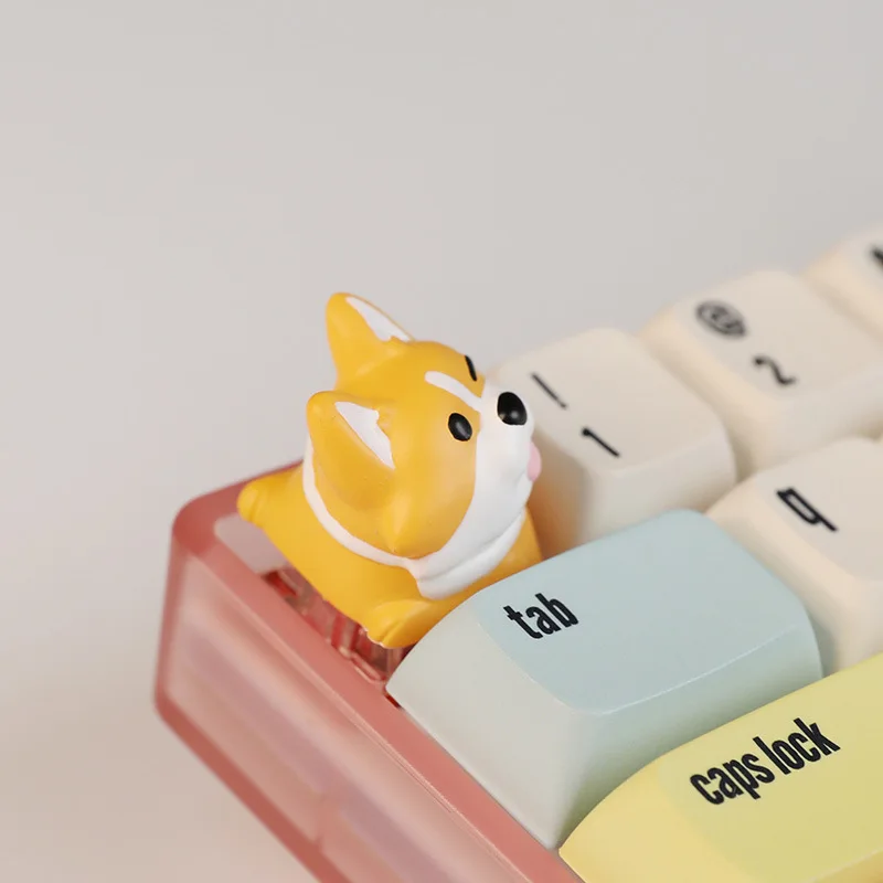 Corgi keycap butt Shiba Inu hand-painted personality cute three-dimensional mechanical keyboard gift computer cute