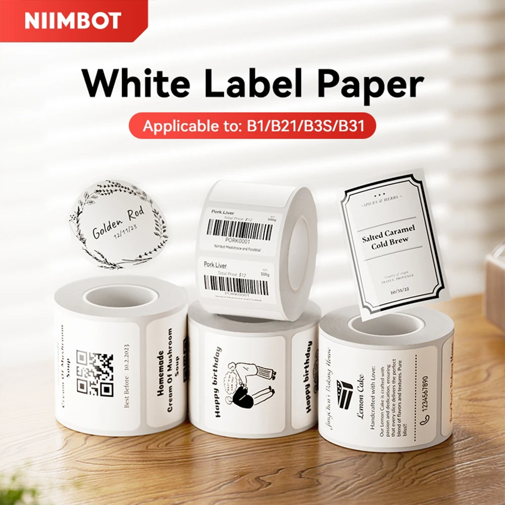 Niimbot B21 Mini Portable Self-Adhesive Thermal More Label Printer Without Ink Labeler Waterproof Paper B1 Label Sticker Paper