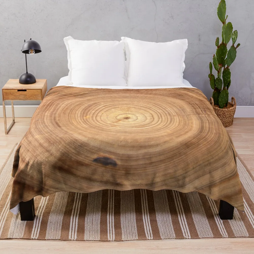 Tree Ring Throw Blanket Warm Flannel Blanket for Couch Chair Bedroom