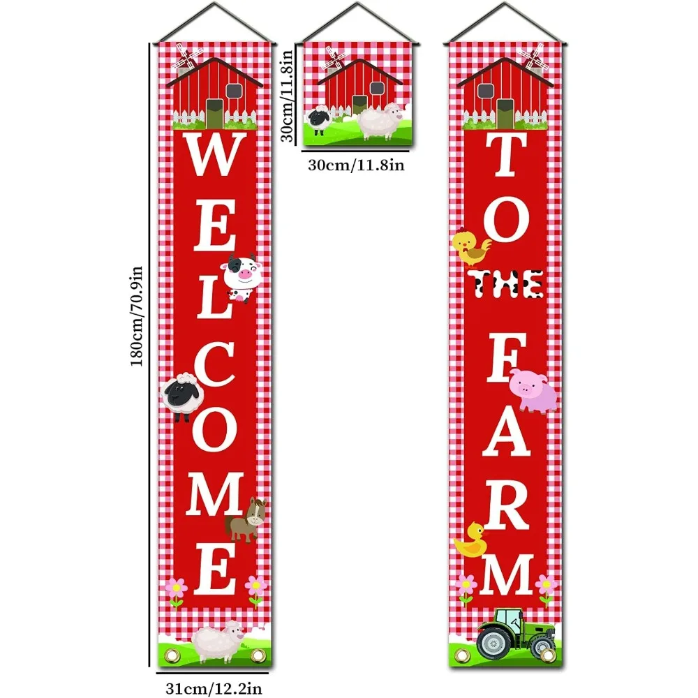 Welcome to the Farm Banner Animal Porch Banner Barnyard Party Decorations Farm Animal Themed Party Door Banner Animal