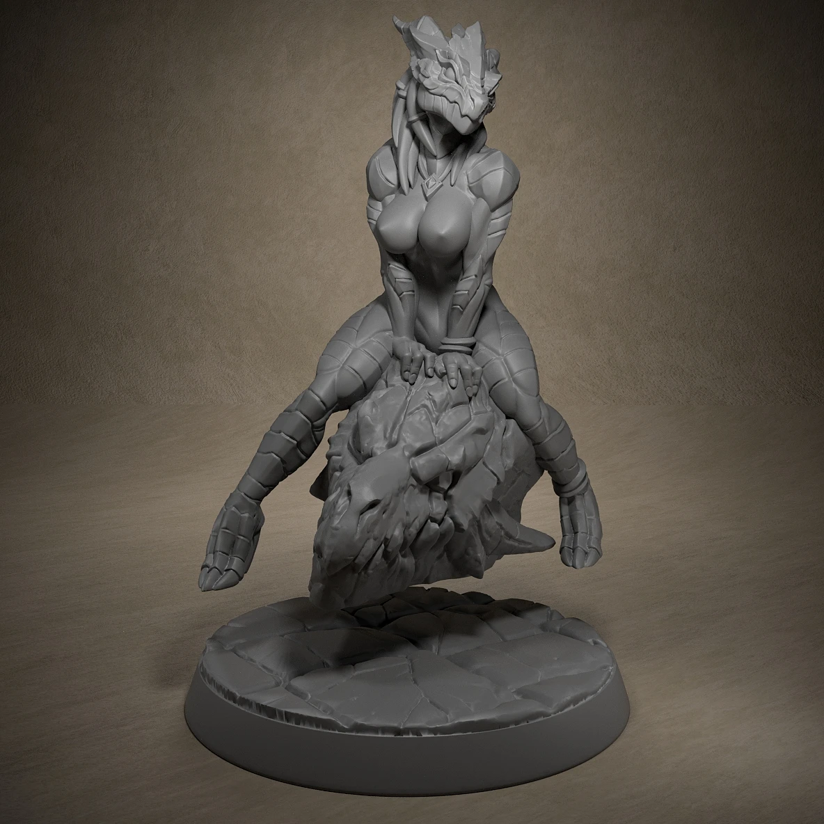 De Wellustige Draconische Meid-De Drakenwacht Beauty-3D Miniaturen Voor Tactische Spelletjes Op Tafel Rollenspel-Speelkamer Verkleden