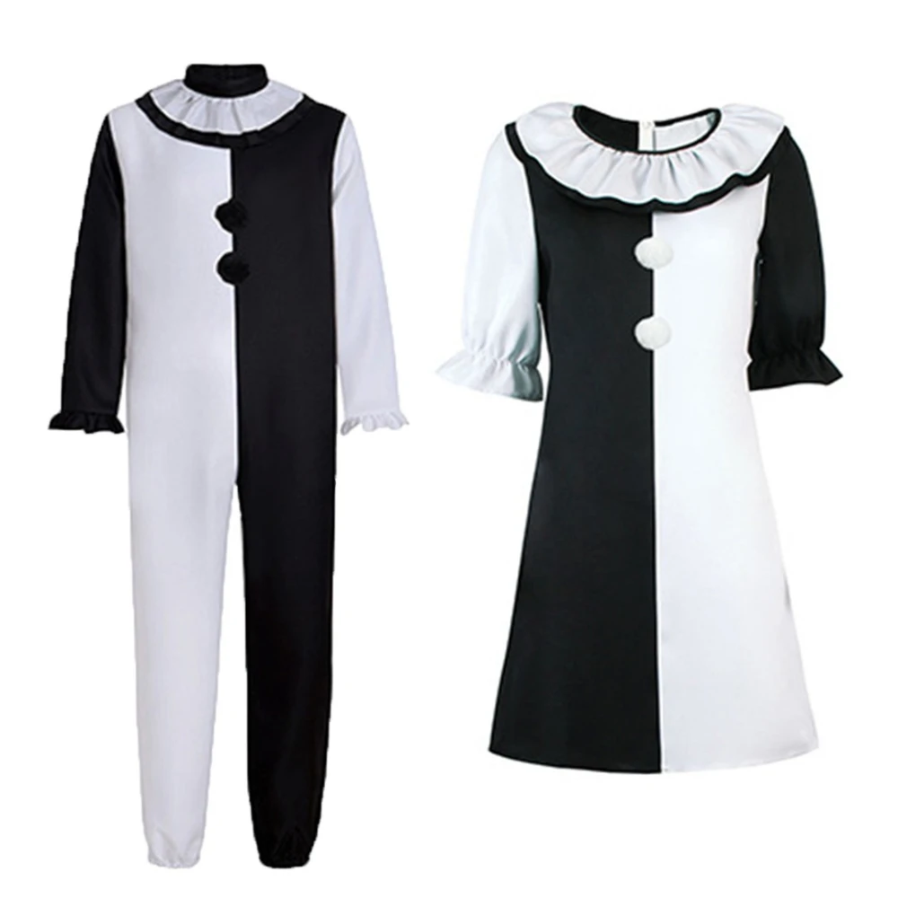 Terrifier Art Clown Joker Cosplay Costume Men Jumpsuit Women Role Play Fancy Dress Up Horror Dress Suit Halloween Carnival Party