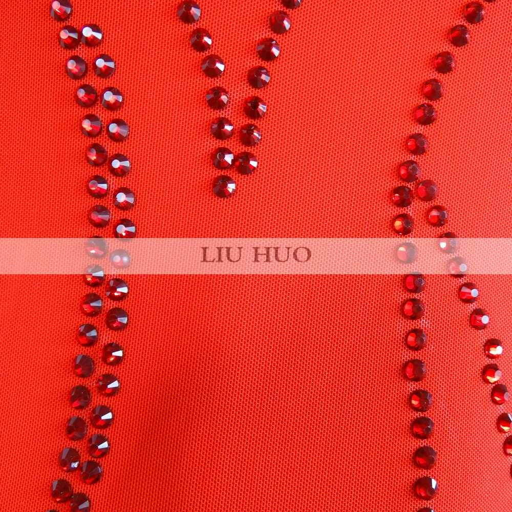 LIUHUO Women Girls Performance Ballet Competition Leotard Ice Figure Skating Dress Dance Costume Skirt Red Teens Round Neck Kids