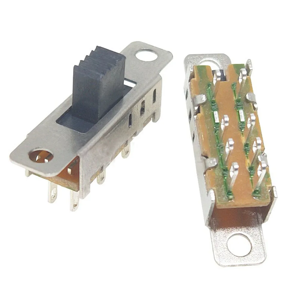 10 pz SS23E04 doppio interruttore a levetta 8 pin 3 file 2P3T DP3T maniglia alta 5mm interruttore a scorrimento piccolo interruttore di alimentazione