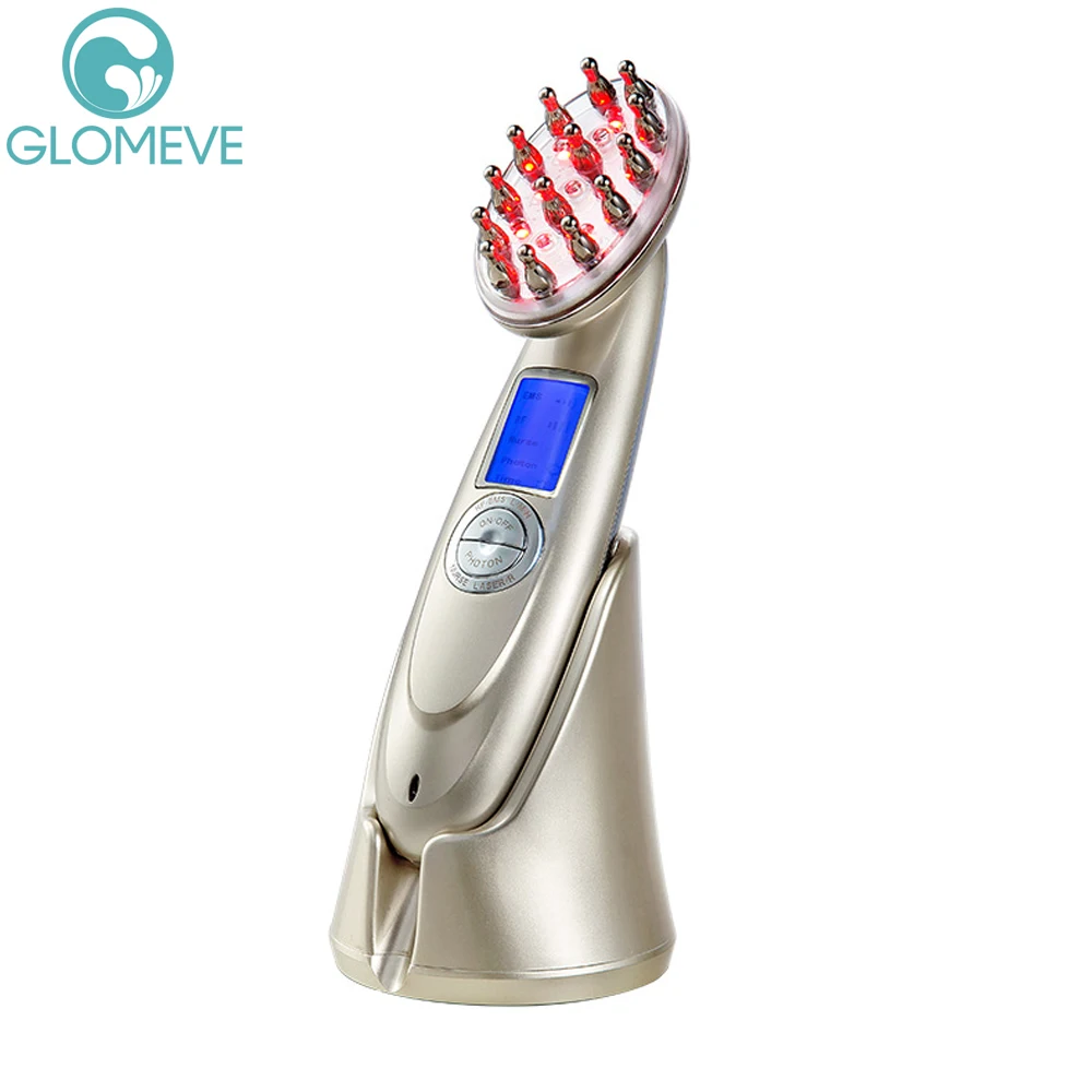 RF Laser Hair Growth Massager Comb Anti Hair Loss Treatment Infrared Red Light EMS Scalp Massage Vibration Head Care Hair Brush