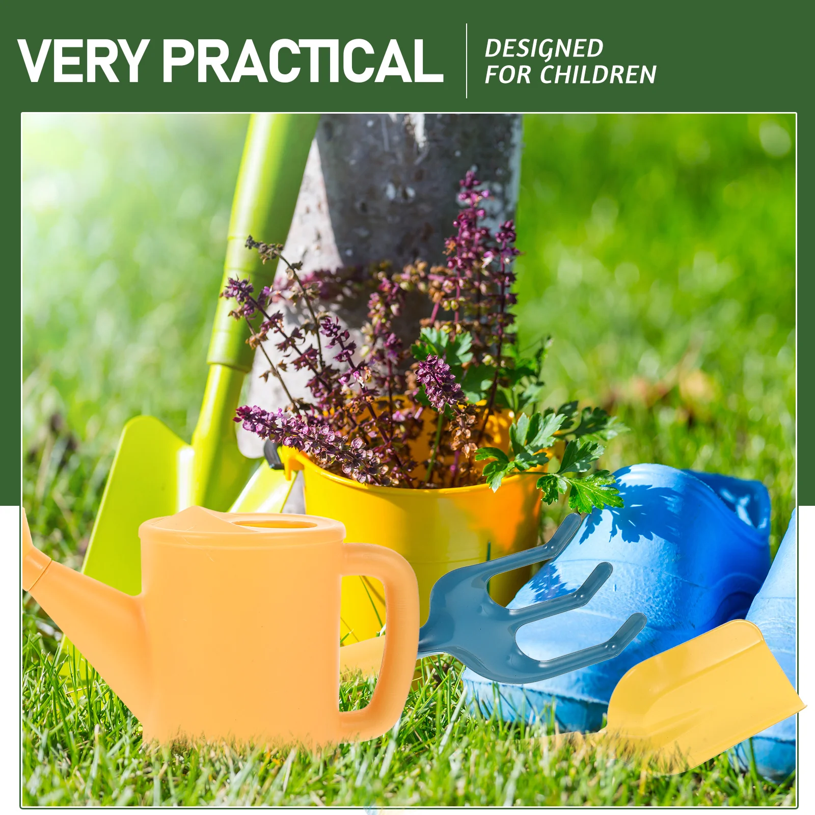 

1Set Kids Gardening Tools Set Stable Iron Plastic Cloth Lightweight Compact Outdoor Planting Supplies Mini Shovel Rake Sand