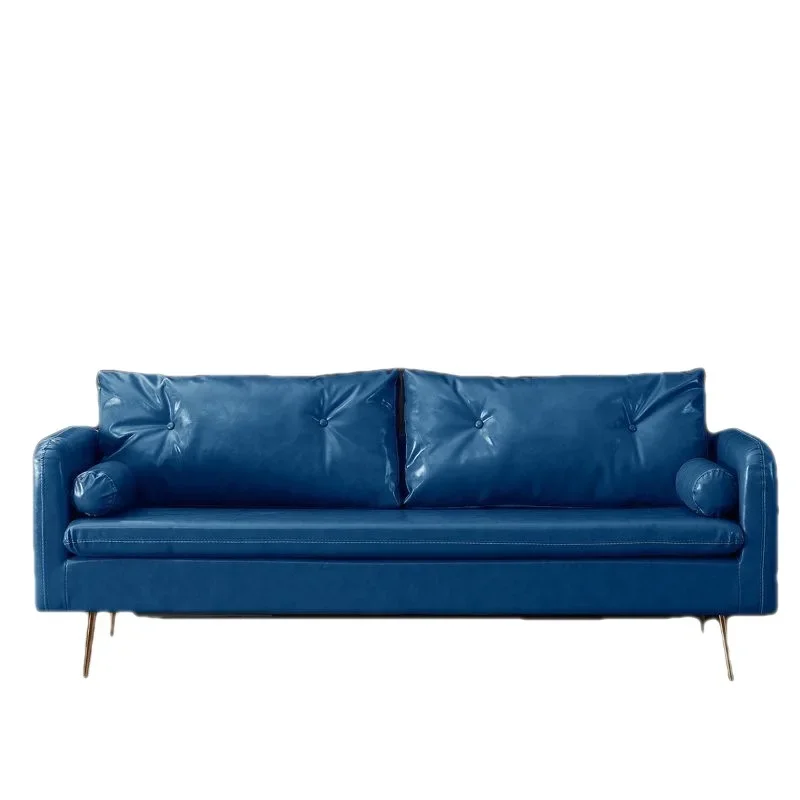 

American, retro, sofa, living room, small apartment, Nordic, minimalist, apartment, rental house, leather art