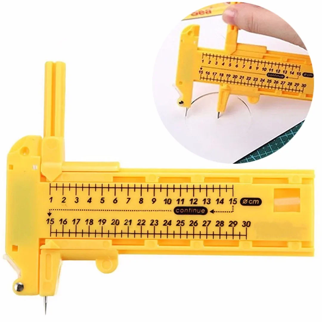 調節可能なコンパスサークルカッター、縫製ラウンドカッティングナイフ、パッチワークスクラップブッキングカードカッター、ペーパーカッティングツール、1〜30cm
