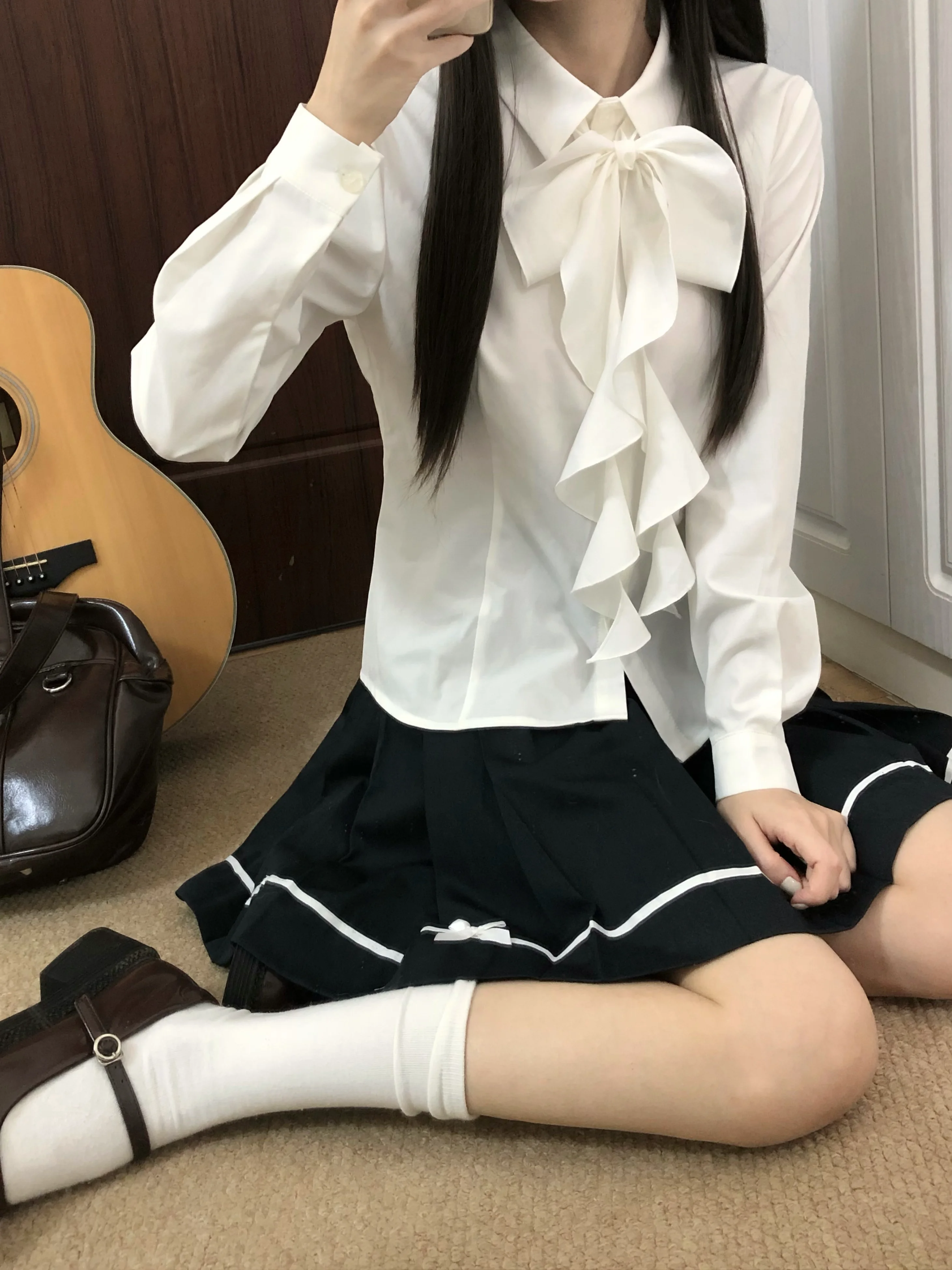 Elegant Interview Workwear Shirt Waist-cinching Lotus Leaf Collar Retro Academic Style Business Formal Women's Fashion Shirt