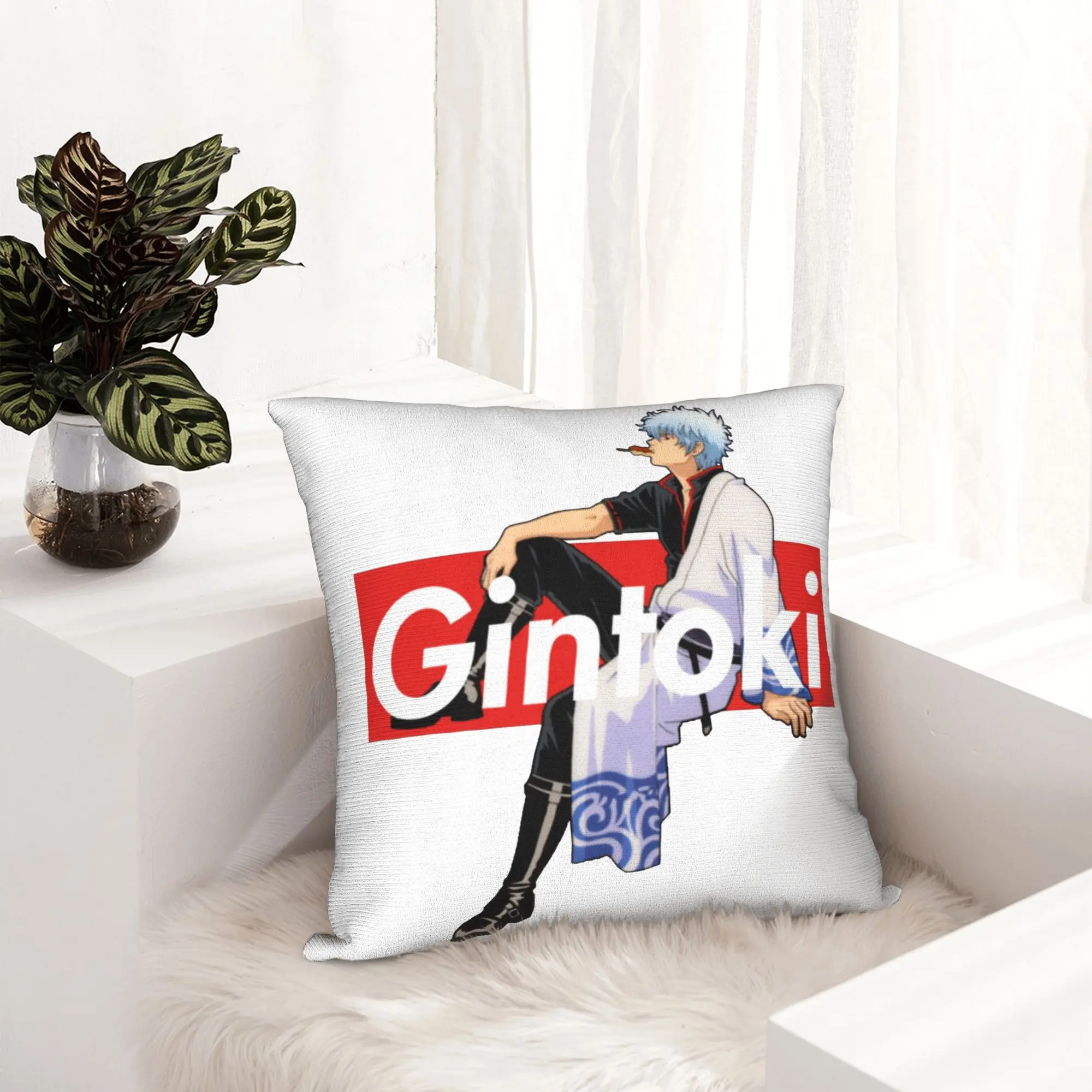 Gintama Gintoki Sakata Pillowcase Soft Cushion Cover Gift Manga Shinpachi Katsura Kagura Anime Pillow Case Cover Home Square