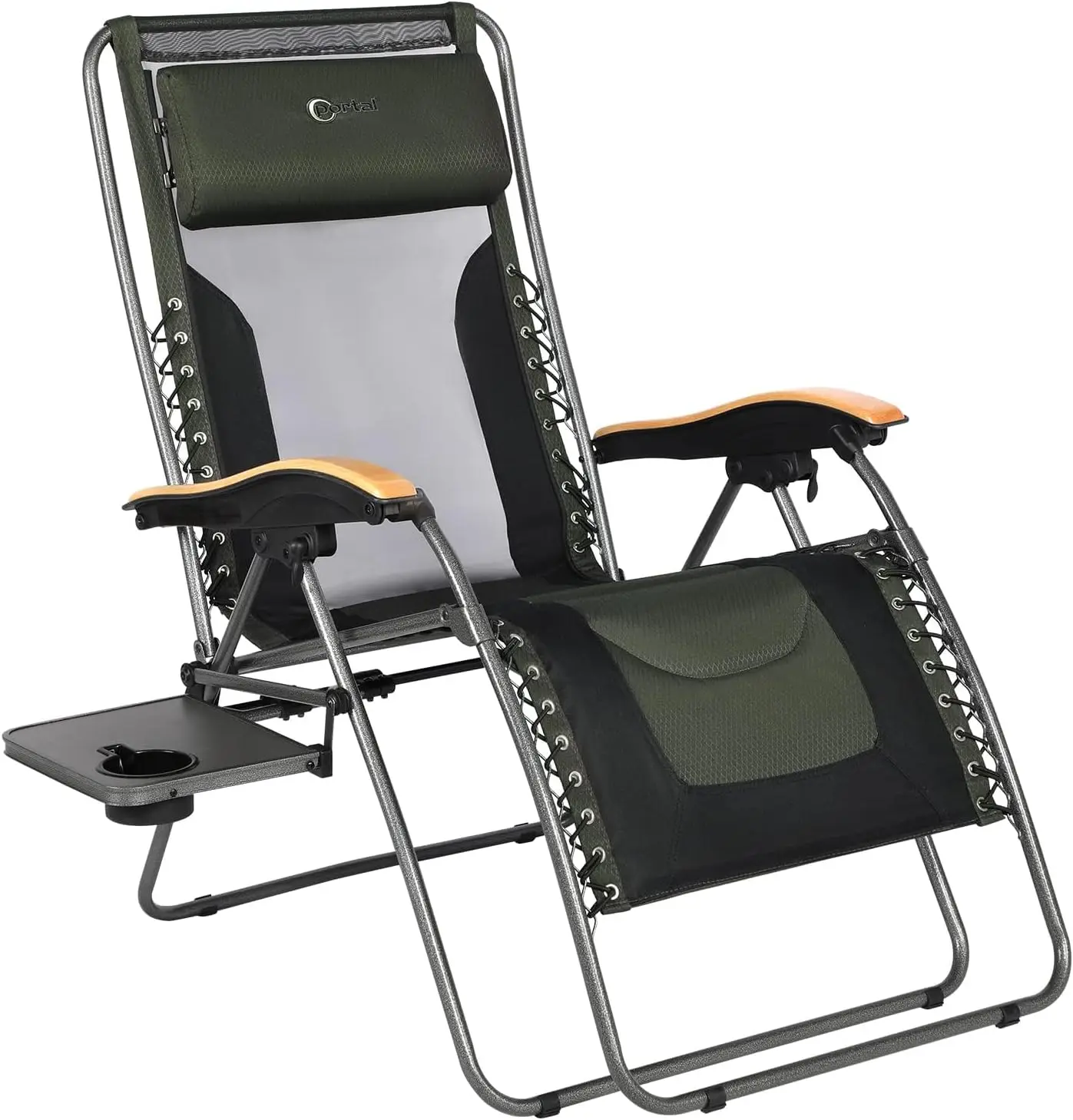 

Oversized Mesh Back Zero Gravity Reclining Patio Chairs, XL Padded Seat Folding Patio Lounge Chair with Adjustable