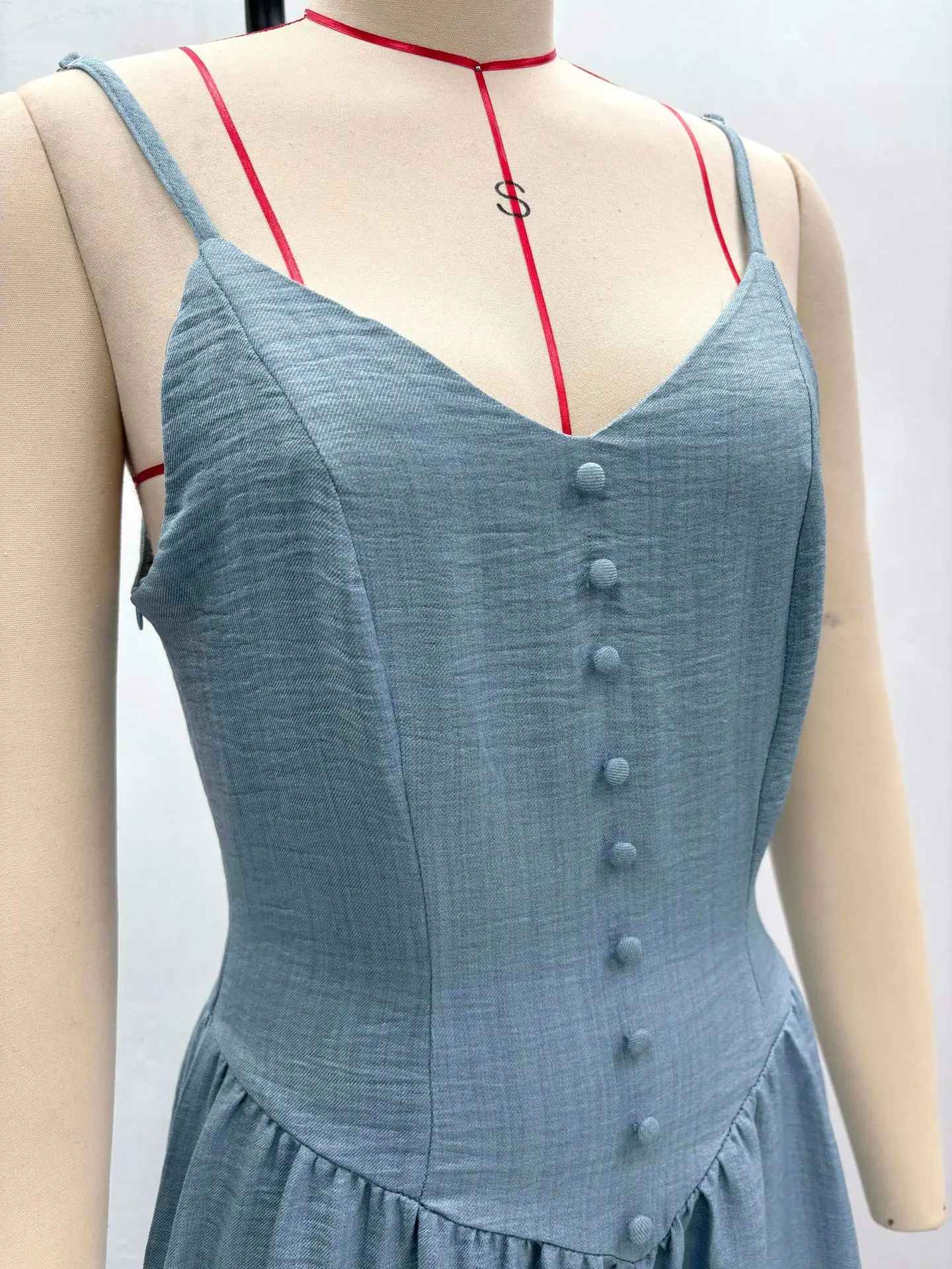 جمبسوت نسائي سادة رومبير عميق على شكل حرف V بدون أكمام خصر إمبراطوري كامل الطول مستقيم مستقيم فضفاض ملابس الشارع لصيف 2025 #6