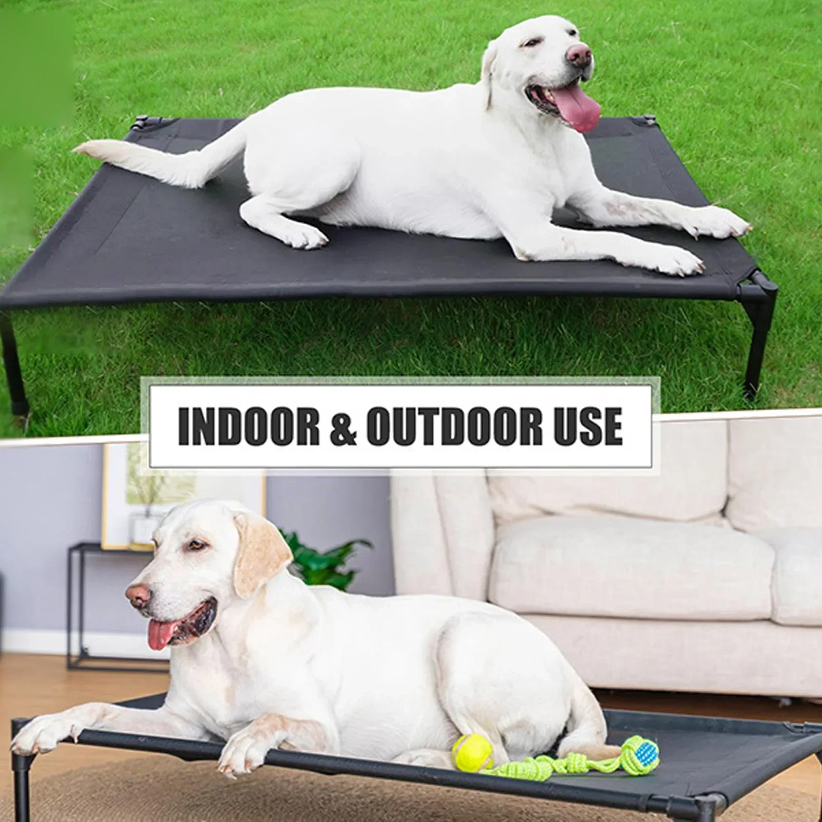Elevated Dog Bed All Seasons Universal Metal Frame Breathable Mesh Outdoor Raised Dog Bed For Indoor Outdoor