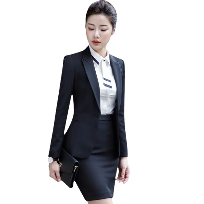 9940 Business Wear Women's Suit Spring and Autumn Elegant Slim Suit Ol White Collar Business Formal Wear Work Clothes Workwear