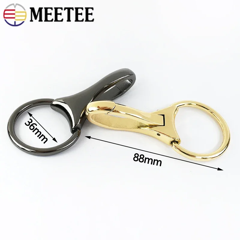 2Pcs Metal Lobster Clasp Jump Rings Belt Buckle Carabiner Clip Keychain Hook Dog Collar Leash Bag Strap Connector Hardware Craft