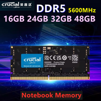 Crucial RAM DDR5 16GB 32GB 5600MHz Laptop Memory 262-Pin SODIMM  Compatible with 13th Gen Intel Core and AMD Ryzen 7000