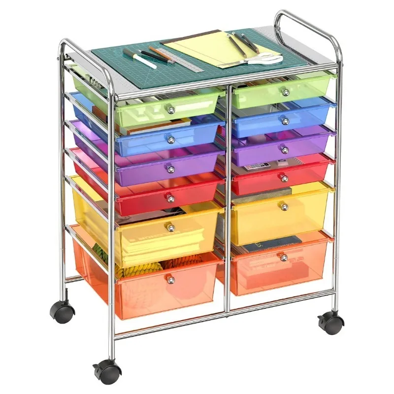 Utility Cart with 12 Drawers Rolling Storage Art Craft Organizer on Wheels