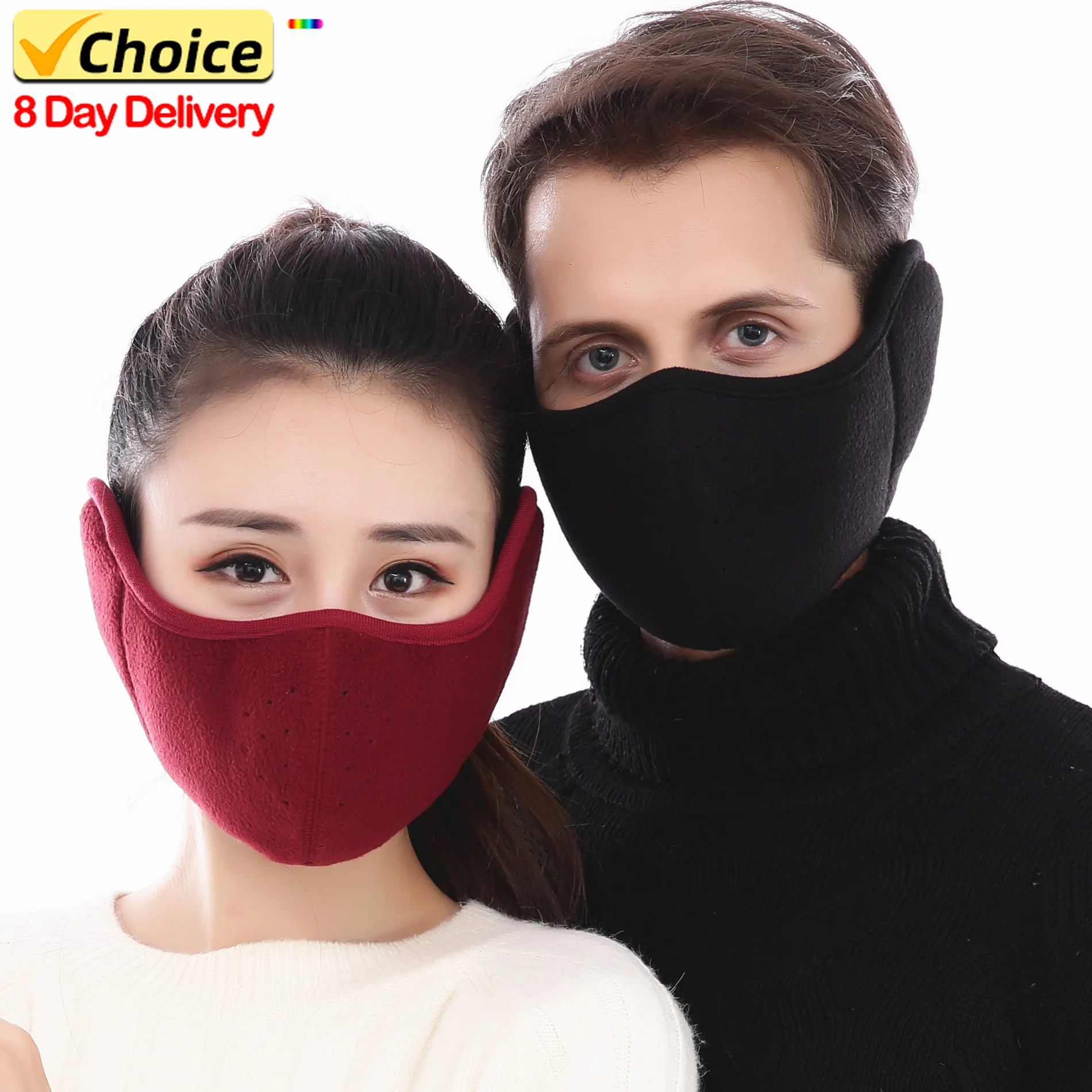 

Winter Fleece Thermal Mask Outdoor Cycling Motorcycle Ear Protection Mask Extended And Thickened Men's And Women's Masks