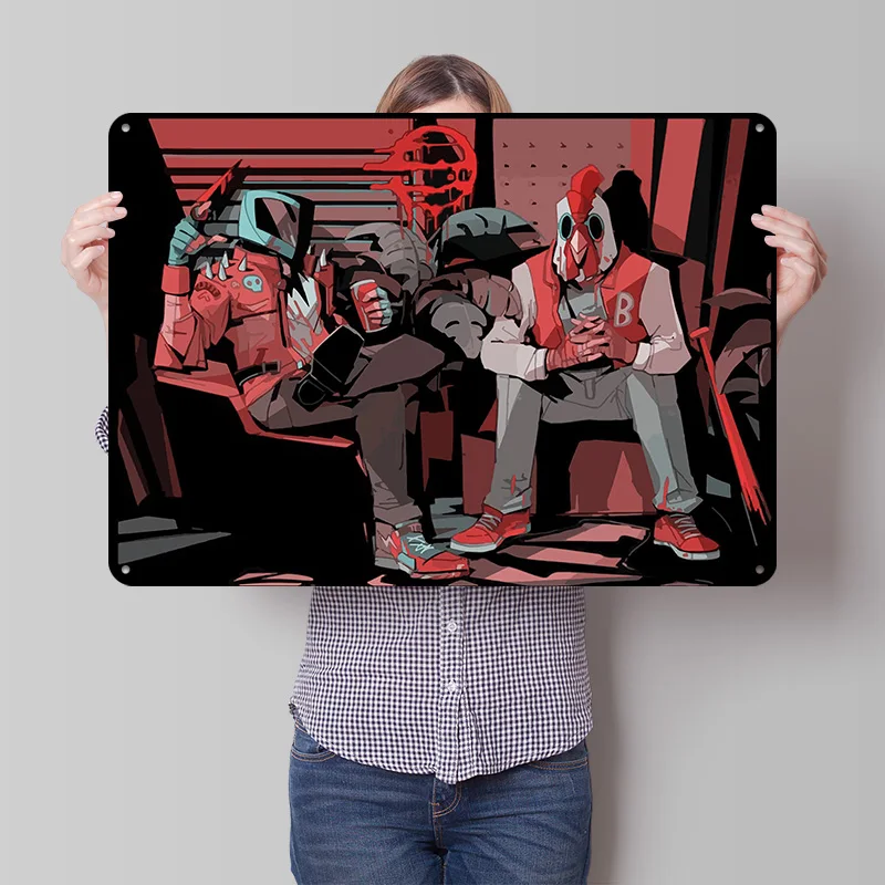 Hotline Miami 3D Texture Metal Poster Customized Wall Art Tin Sign Gift for Mancave Bedroom Decoration Room Decorating Interior