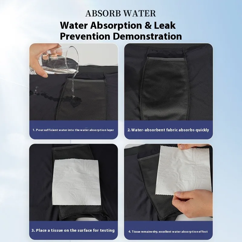 Intimo da uomo anti-perdite 3 strati assorbente ad asciugatura rapida boxer con controllo degli odori morbido elasticizzato confortevole non sfregamento