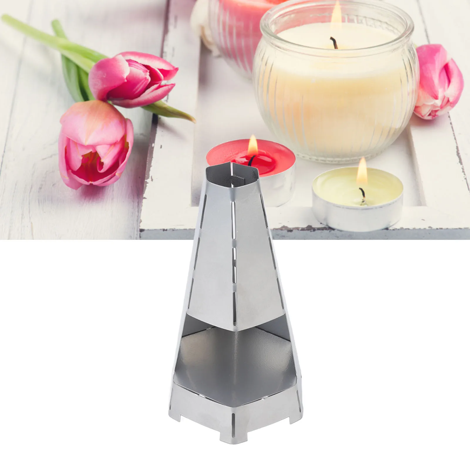 Hurricane Candle Holder Strong Windproof Warm Ambience Metal Tealight Holder for Bar Cafe Wedding Decoration Desktop Candlestick