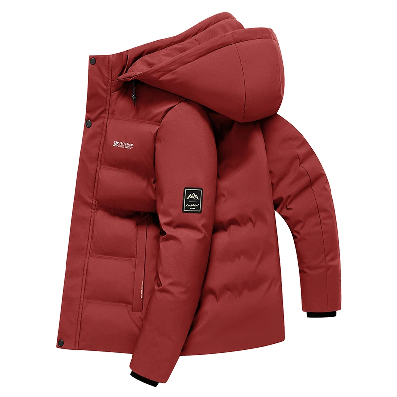 Winter Keep Warm Thickening Solid Coat Outdoors Fashion Removable Hat Jacket New Fashion Casual Comfort Windproof Men Parka