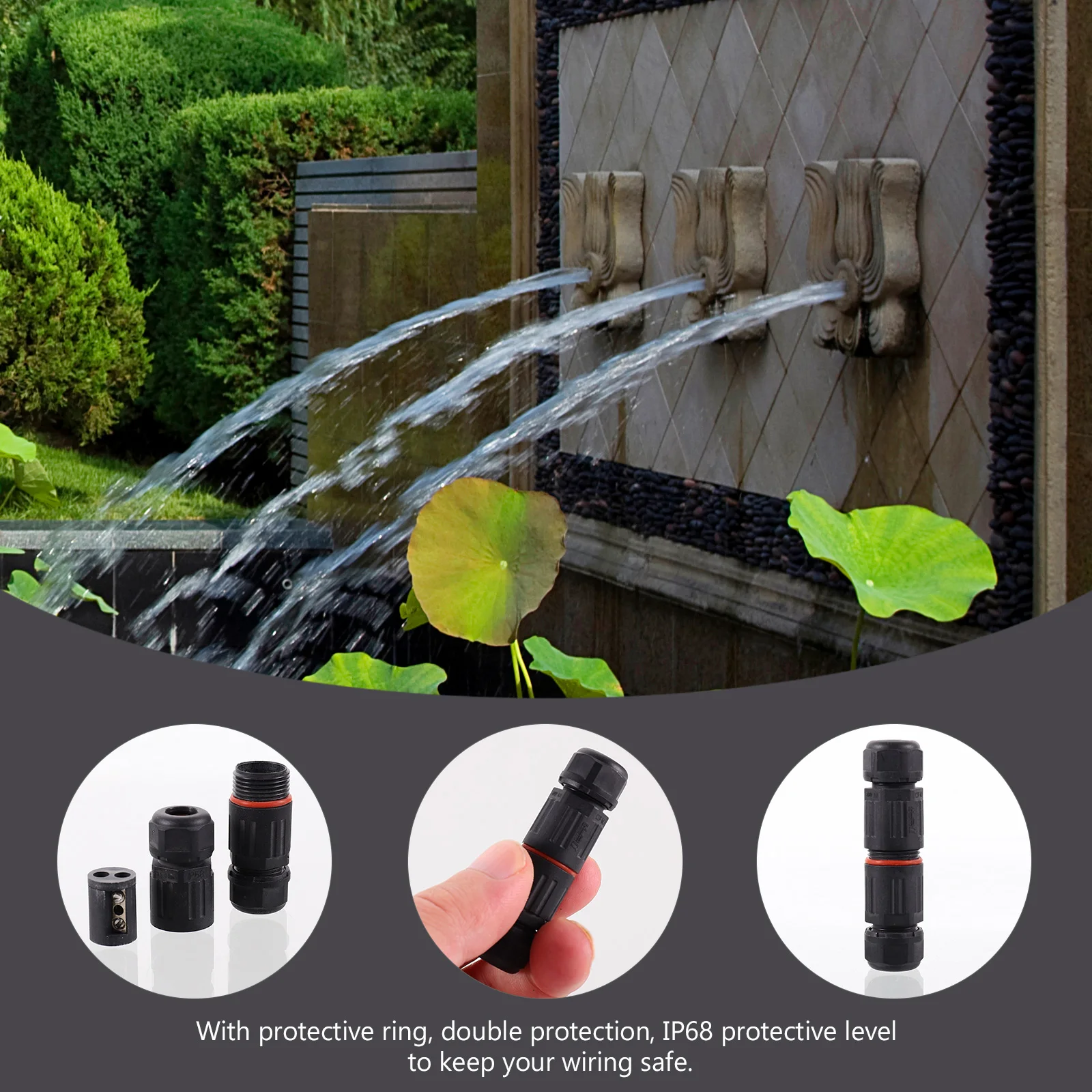 

5pcs Waterproof Connector Mini Screwless 3-Core Outdoor Cable Joint Nylon Housing IP68 Cable Gland Wire Splice