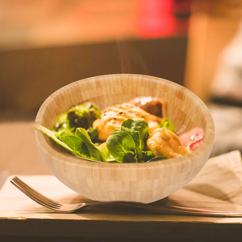 

Bamboo Salad Bowl Soup Kitchen Ramen Bowls Restaurant Noodle Rice Container Food Grade Bamboo Easy Clean Hot Cold Meals Soups