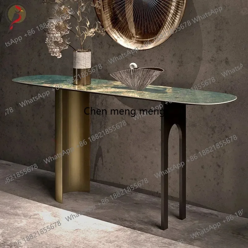 

Entrance cabinet very simple rock slab entrance table light luxury modern wall strip case living room hall cabinet