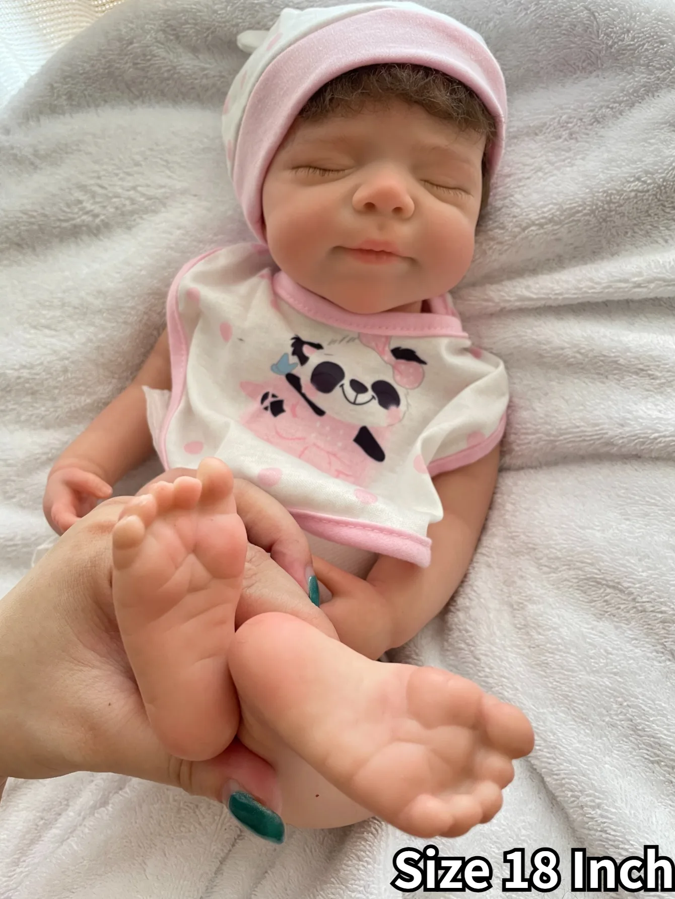 18 Inch Lifelike Pascale Full Body Silicone Bebe Reborn Doll Handmade Lifelike 3D Painted Skin Newborn Baby Doll