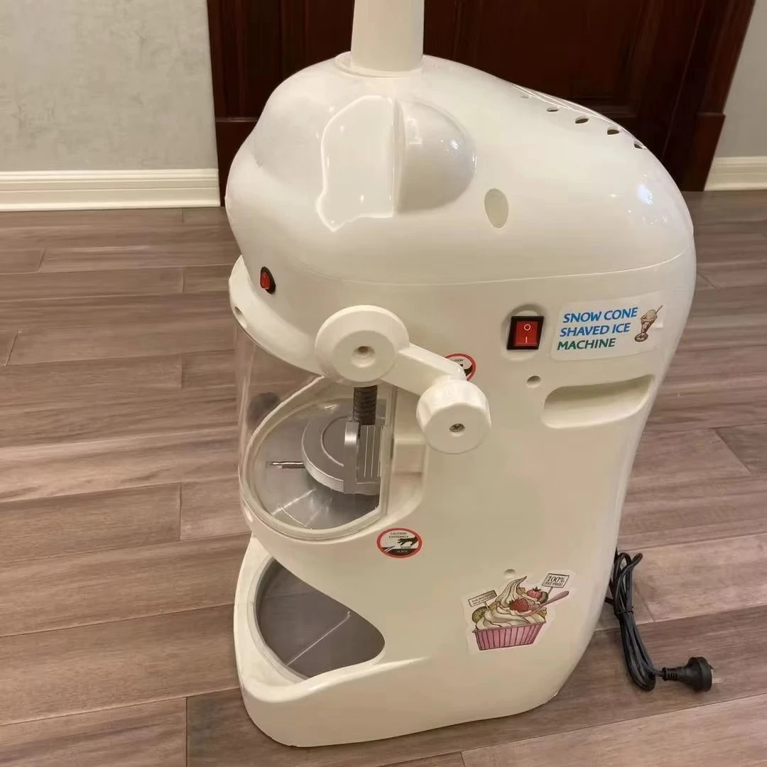 

Commercial Desktop Electric Ice Block Crusher Manual Semi-Automatic Crushed Snow Flake Shaved Ice Machine Steel Hotel