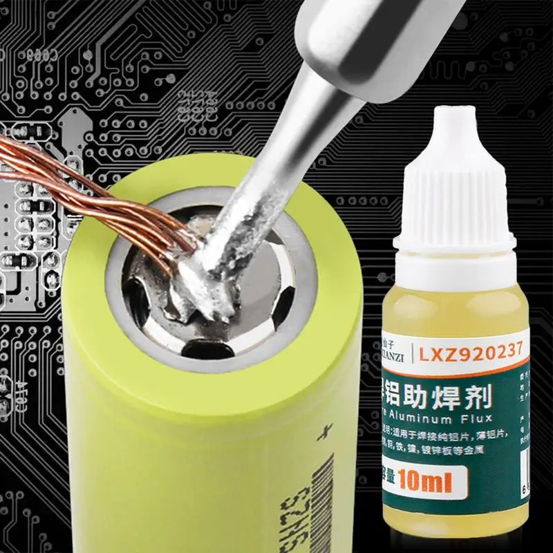 Aluminum Welding Flux 10ml Rinse Free Fluid Aluminum Solder Welding Supplies for Aluminum Copper Battery Stainless Steel