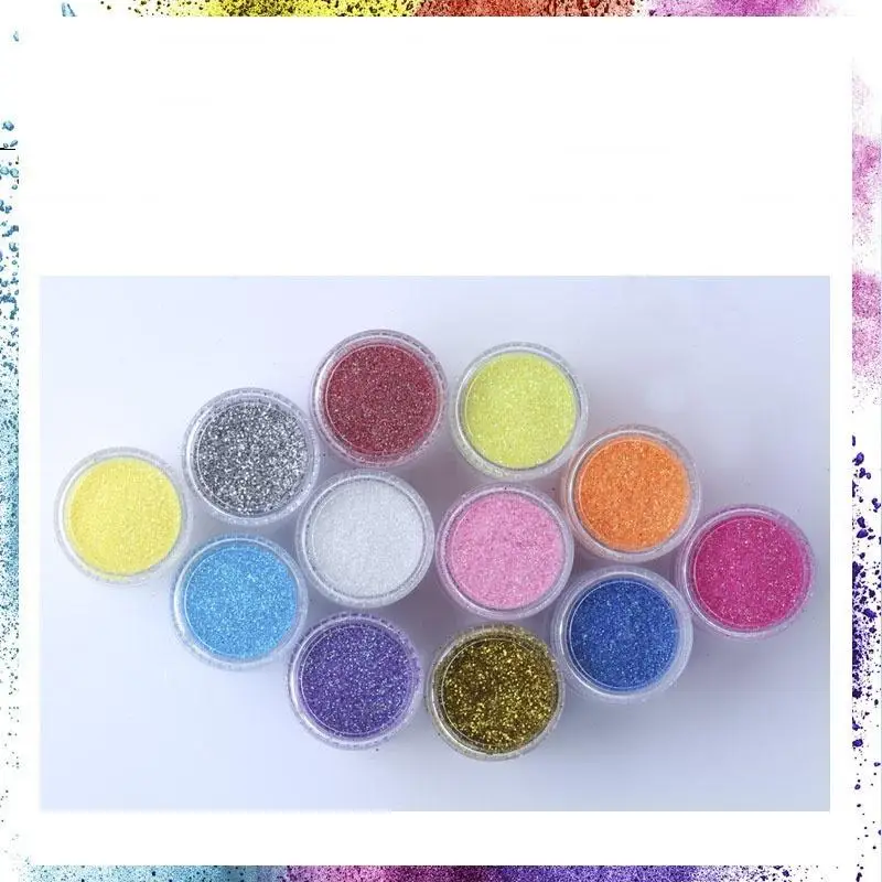 Polvo de lentejuelas brillantes para decoración de uñas, 12 colores, Gradual, el mejor regalo