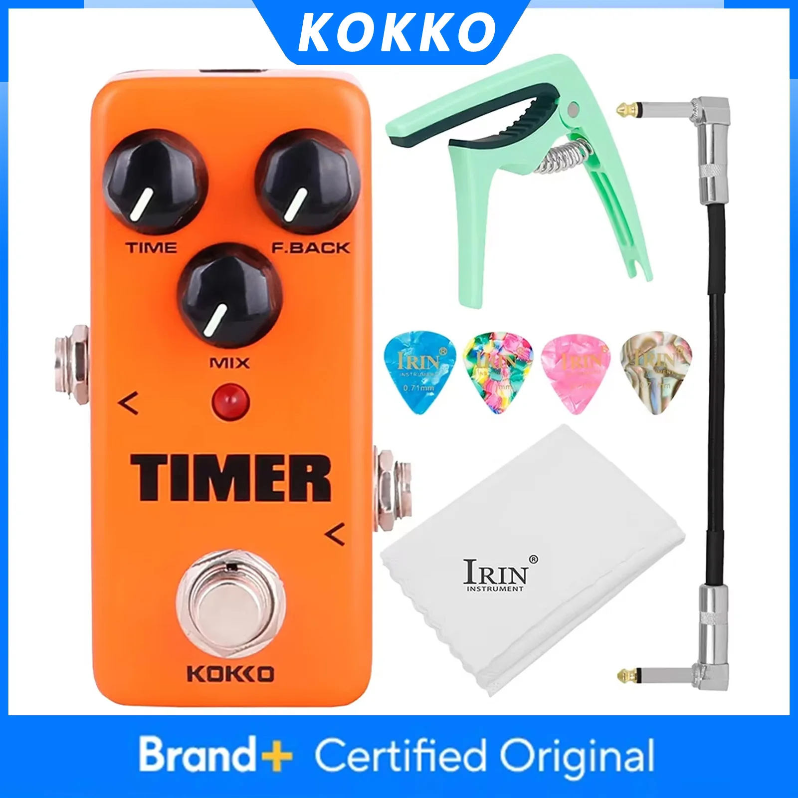 

Эффект-педаль KOKKO Guitar TIMER Classic Digital Time Delay с функцией Pass-through для электрогитары, аксессуар для гитарного оборудования