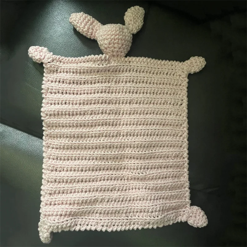 Handmade crocheted Rabbit ears blanket For children baby blankets newborn infant solid color bed sofa throw thick yarn warm