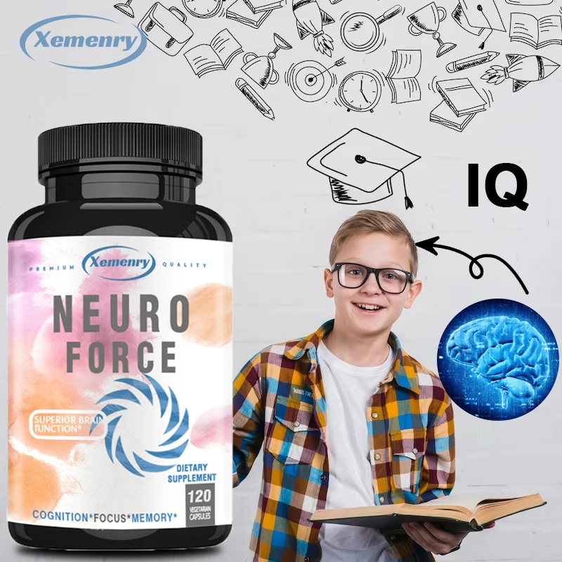 Neuro Force Capsules Supplement - L-Taurine, L-Theanine, Promotes Brain, Nervous System Health, Memory and Concentration