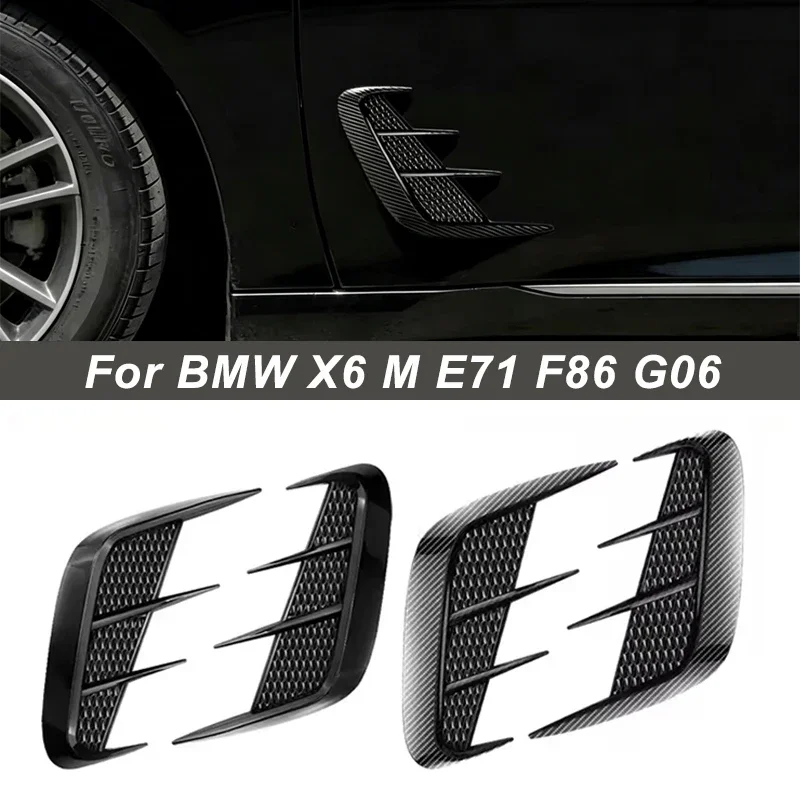 Shark Gills Side Fender Sticker Simulation Air Intake Trim For BMW X6 M E71 F86 G06 Body Accessories