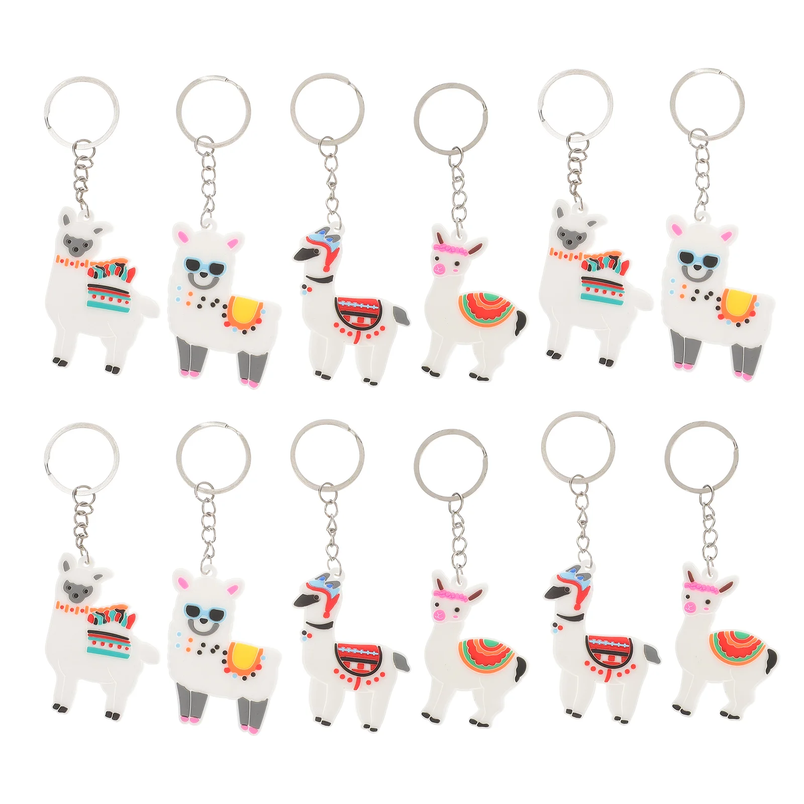 

12 Pcs Key Rings for Car Keys Keychain Pendant Decor Jewelry Ornament Alpaca Miss