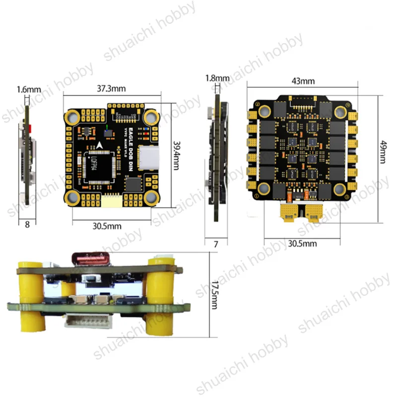 Contrôleur de vitesse électronique pour importateur FPV, contrôle de vol 2-6S David et ESC Stack F722, prend en charge les signaux PWM, Multishot, Dshot 300, 55A, 60A