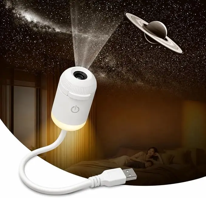 USB Projector Night Light  360 Rotatable Projector Night Light with Multiple Patterns Atmosphere Lamp for Romantic Nightlight