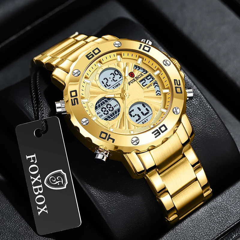 LIGE  Sport Mens Watches Top Brand Luxury Dual Display Quartz Watch For Men Military Waterproof Clock Digital Electronic Watch