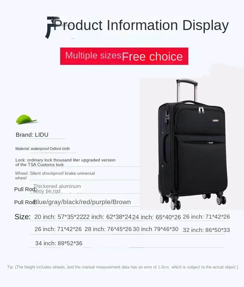 20 30 32 inch Oxford Cloth Suitcase Large Capacity 28인치 여행용 캐리어 Combination Lock Luggage Universal Wheel Cabin Trolley Bags