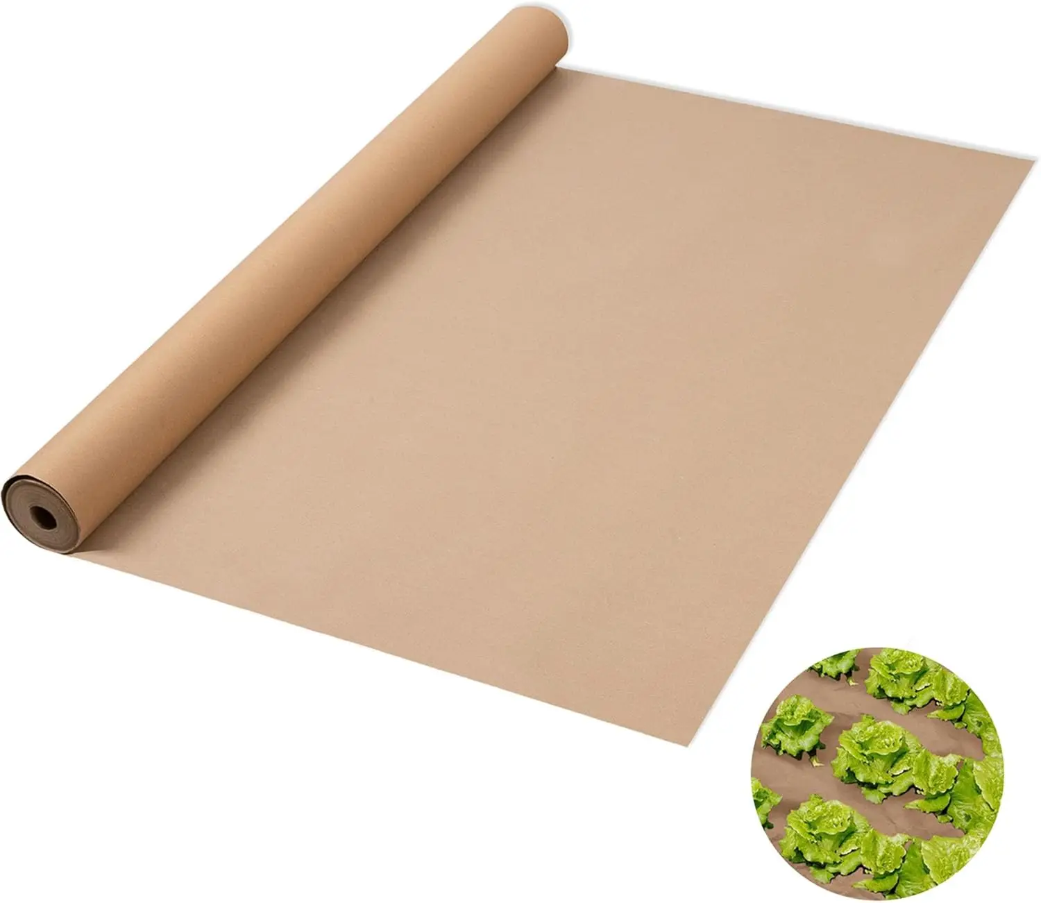 

4 x 100 Ft Biodegradable Paper Weed Barrier Heavy Duty Landscape Fabric Garden Bed Grass Control