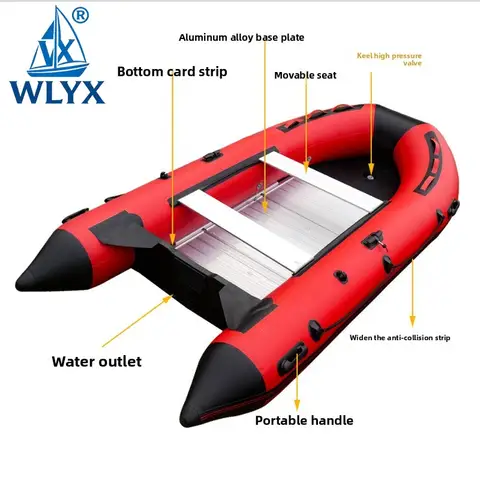 Customization Inflatable Assault Boat Rubber Dinghy Thickened Hard Bottom Eco-friendly PVC 970L Capacity Paddle Navigation Kayak