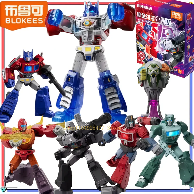 BLOKEES Transformers Man Shining Edition 5ème Optimus Prime Megatron Modèle de Blocs de Construction à Assembler Objets de Collection Jouet Cadeau