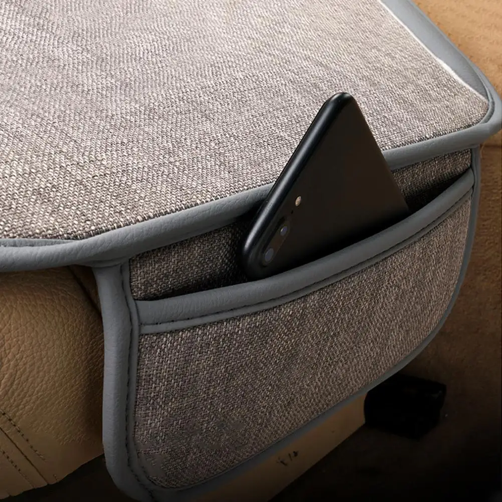 Car Flax Seat Cover Universal Front Seat Breathable Anti Scratch Protector Cushion Covers For Car Interior Accessories 2024 image 3