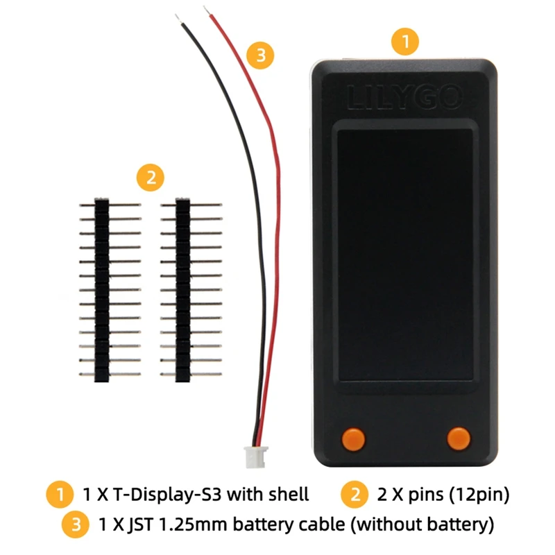 Imagem -05 - Lilygo-lcd Módulo de Tela para Arduino Placa de Desenvolvimento Wi-fi Bluetooth com Shell Lilygo T-display-s3 Esp32-s3 St7789 1.9