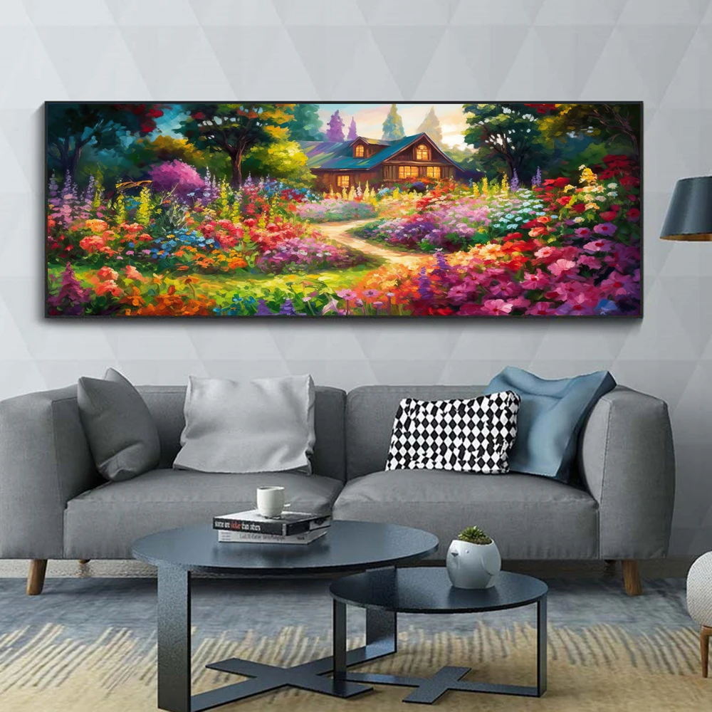 5D fai da te grande pittura diamante punto croce fiore Wall Art appeso pittura completa trapano rotondo ricamo per la decorazione domestica del