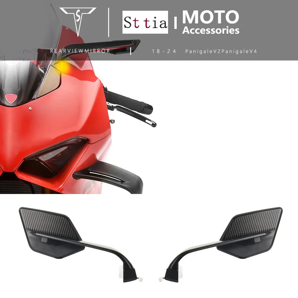 

Panigale V2 2020-2024 новые регулируемые аксессуары для мотоциклов, боковые зеркала заднего вида с ветровым крылом для Ducati Panigale V4 2018-2024